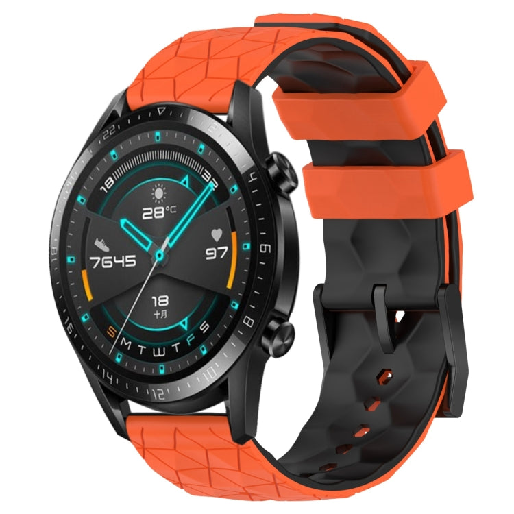 For Huawei Watch GT2 42mm 20mm Football Pattern Two-Color Silicone Watch Band
