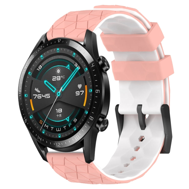 For Huawei Watch GT2 42mm 20mm Football Pattern Two-Color Silicone Watch Band