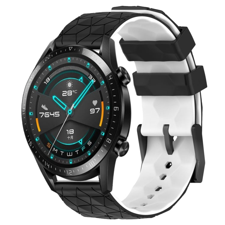 For Huawei Watch GT2 42mm 20mm Football Pattern Two-Color Silicone Watch Band