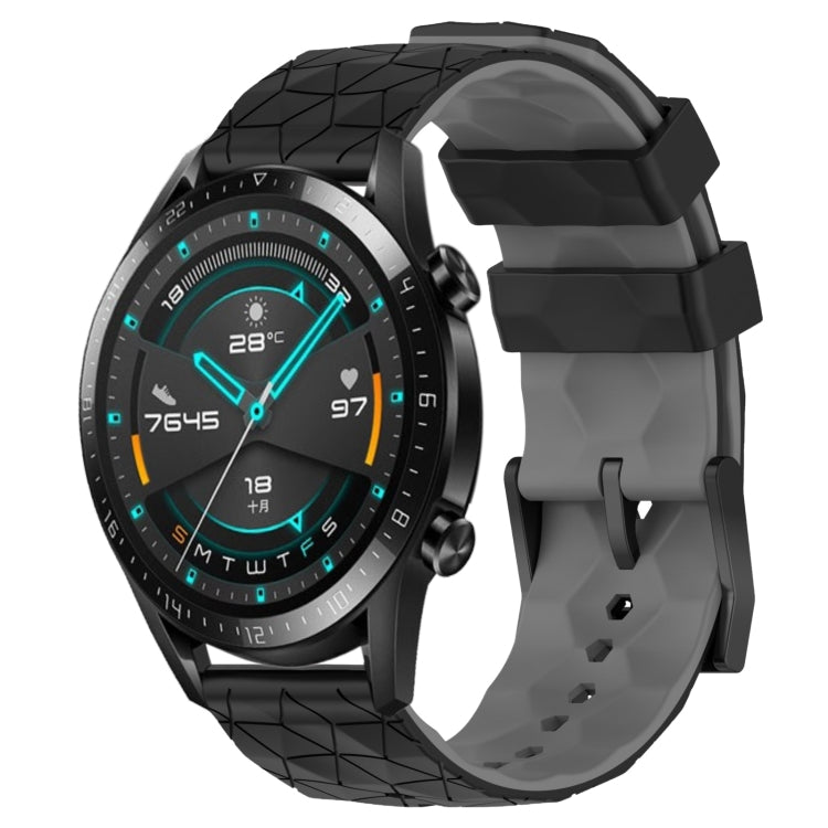For Huawei Watch GT2 42mm 20mm Football Pattern Two-Color Silicone Watch Band