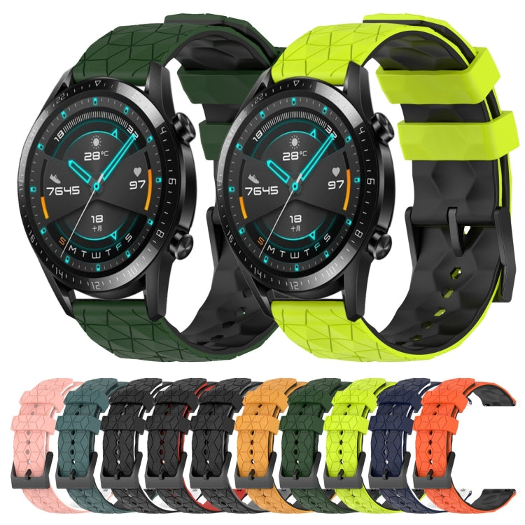 For Huawei Watch GT2 42mm 20mm Football Pattern Two-Color Silicone Watch Band