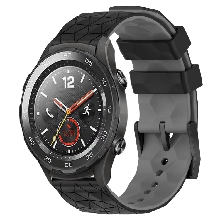 For Huawei Watch 2 20mm Football Pattern Two-Color Silicone Watch Band