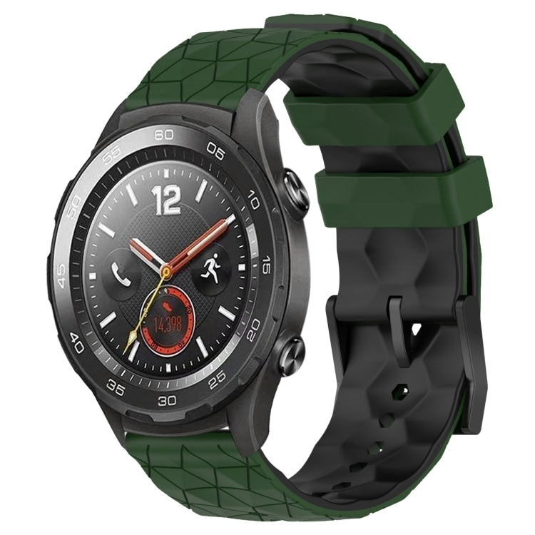 For Huawei Watch 2 20mm Football Pattern Two-Color Silicone Watch Band