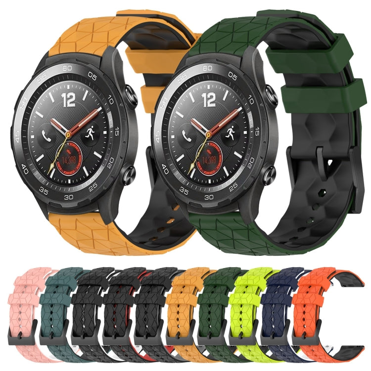 For Huawei Watch 2 20mm Football Pattern Two-Color Silicone Watch Band