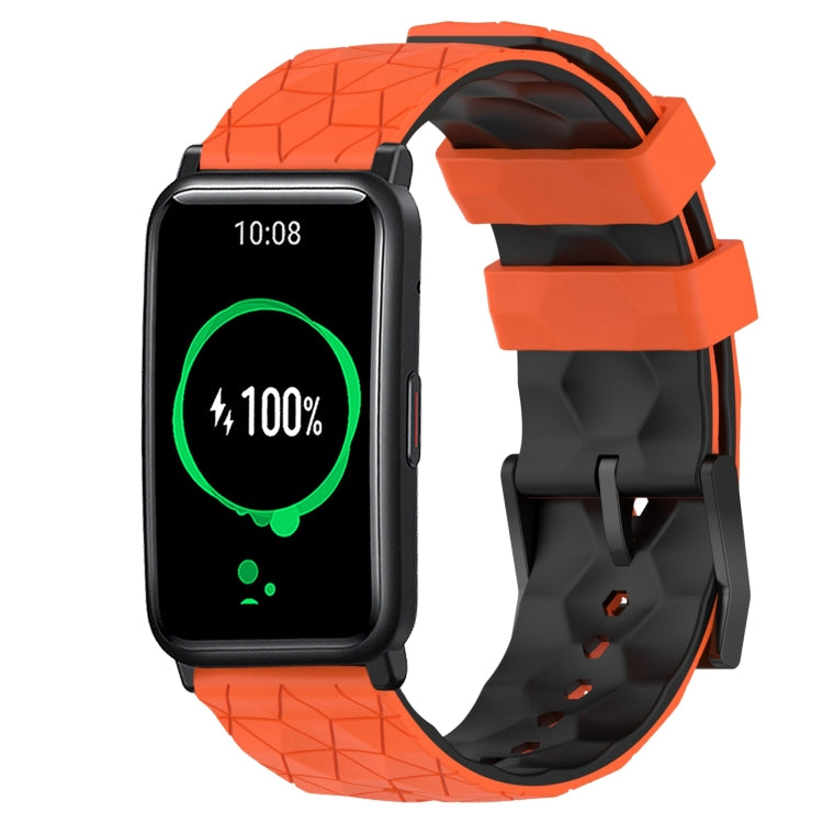 For Honor Watch ES 20mm Football Pattern Two-Color Silicone Watch Band
