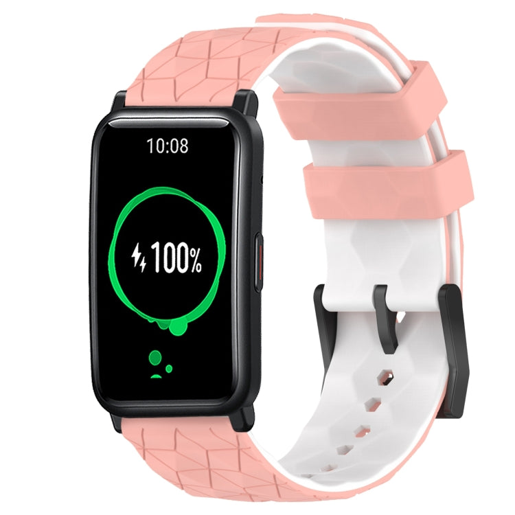 For Honor Watch ES 20mm Football Pattern Two-Color Silicone Watch Band
