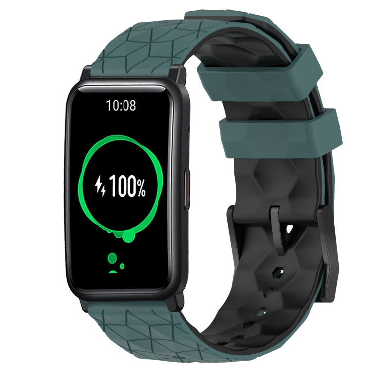 For Honor Watch ES 20mm Football Pattern Two-Color Silicone Watch Band