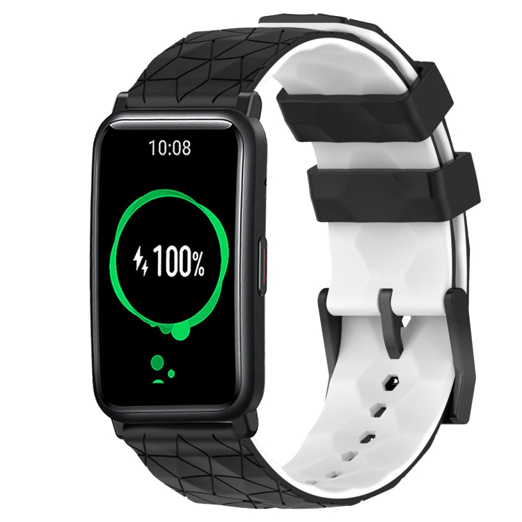 For Honor Watch ES 20mm Football Pattern Two-Color Silicone Watch Band