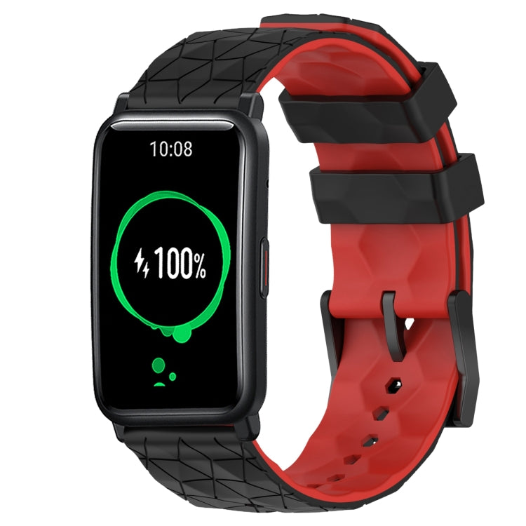 For Honor Watch ES 20mm Football Pattern Two-Color Silicone Watch Band