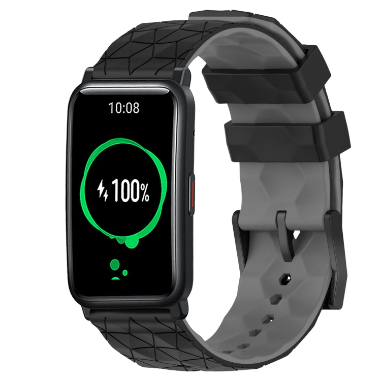 For Honor Watch ES 20mm Football Pattern Two-Color Silicone Watch Band