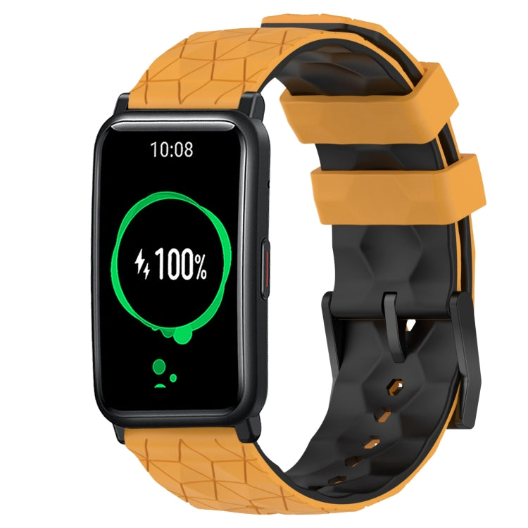 For Honor Watch ES 20mm Football Pattern Two-Color Silicone Watch Band