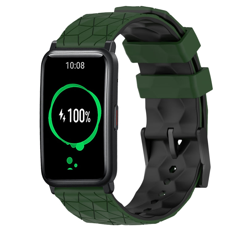 For Honor Watch ES 20mm Football Pattern Two-Color Silicone Watch Band