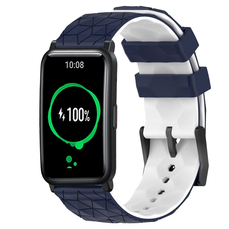 For Honor Watch ES 20mm Football Pattern Two-Color Silicone Watch Band
