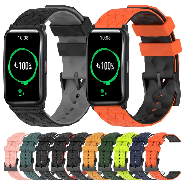 For Honor Watch ES 20mm Football Pattern Two-Color Silicone Watch Band