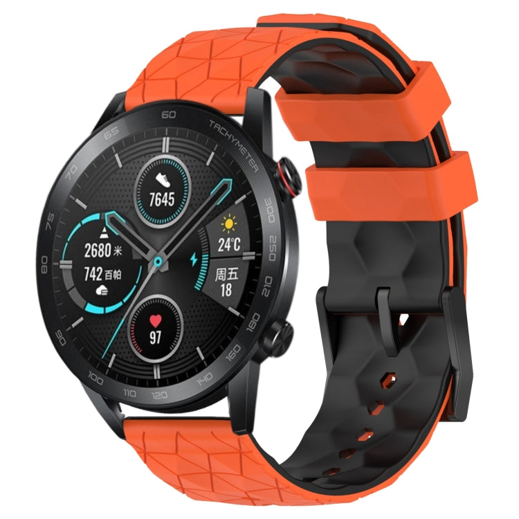 For Honor MagicWatch2 42mm 20mm Football Pattern Two-Color Silicone Watch Band