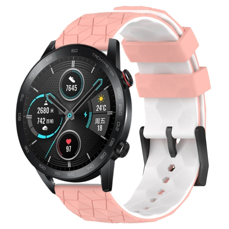 For Honor MagicWatch2 42mm 20mm Football Pattern Two-Color Silicone Watch Band