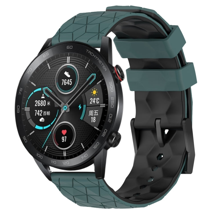 For Honor MagicWatch2 42mm 20mm Football Pattern Two-Color Silicone Watch Band
