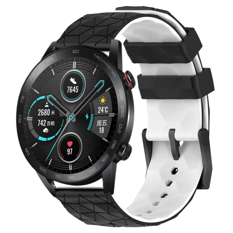 For Honor MagicWatch2 42mm 20mm Football Pattern Two-Color Silicone Watch Band