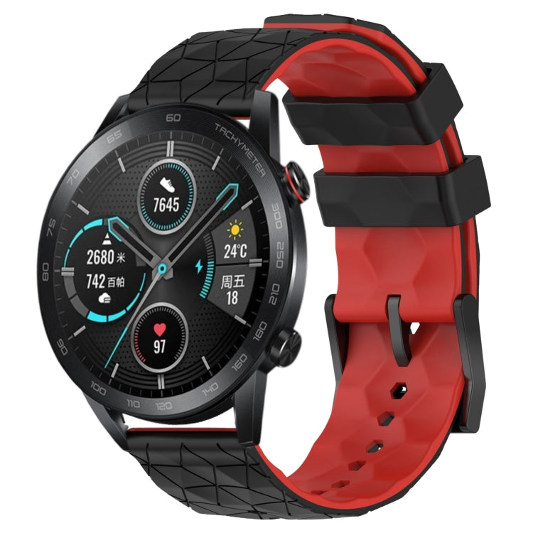 For Honor MagicWatch2 42mm 20mm Football Pattern Two-Color Silicone Watch Band