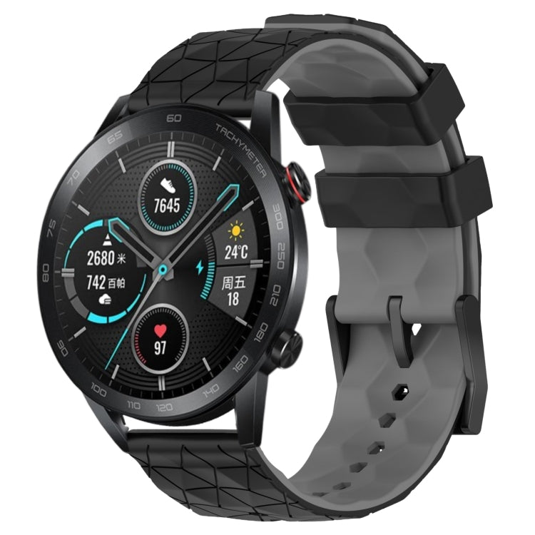 For Honor MagicWatch2 42mm 20mm Football Pattern Two-Color Silicone Watch Band