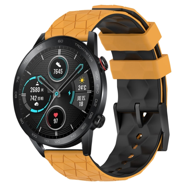 For Honor MagicWatch2 42mm 20mm Football Pattern Two-Color Silicone Watch Band