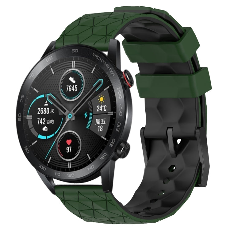 For Honor MagicWatch2 42mm 20mm Football Pattern Two-Color Silicone Watch Band