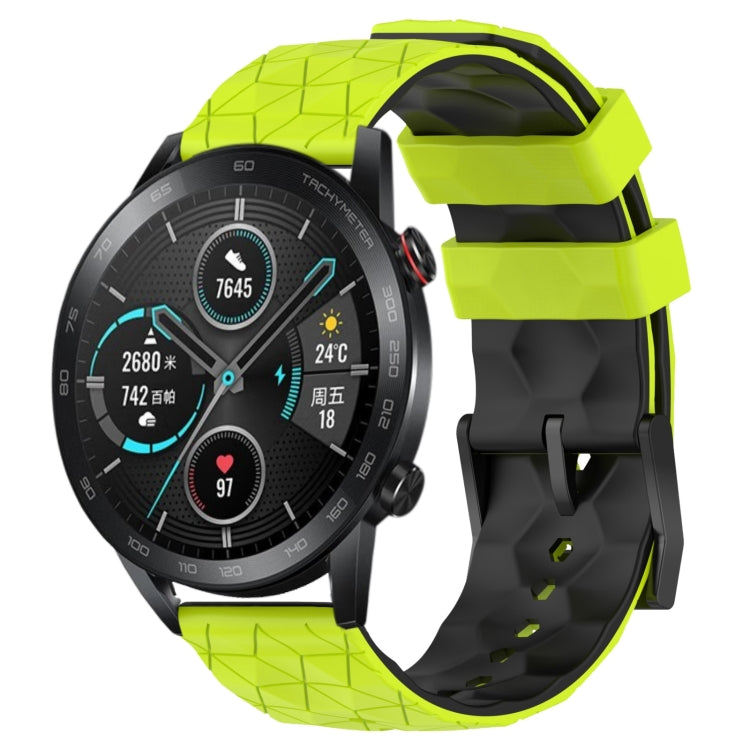 For Honor MagicWatch2 42mm 20mm Football Pattern Two-Color Silicone Watch Band