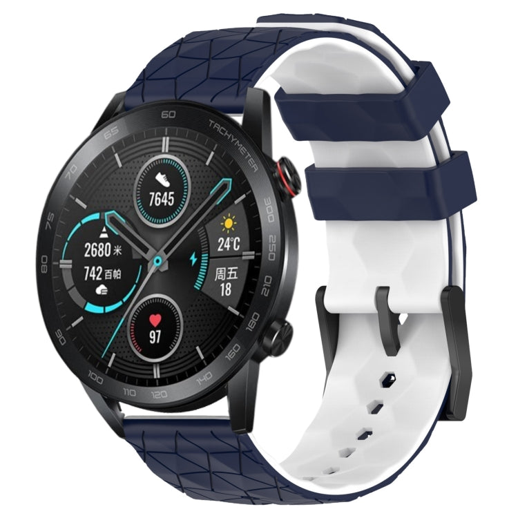 For Honor MagicWatch2 42mm 20mm Football Pattern Two-Color Silicone Watch Band