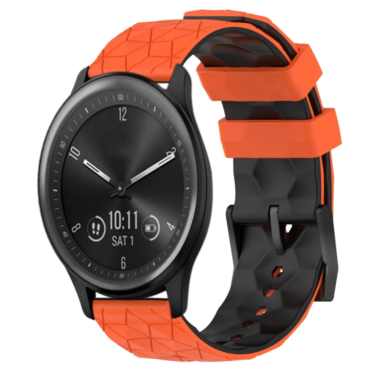 For Garmin Vivomove Sport 20mm Football Pattern Two-Color Silicone Watch Band