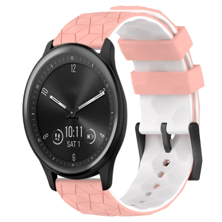 For Garmin Vivomove Sport 20mm Football Pattern Two-Color Silicone Watch Band