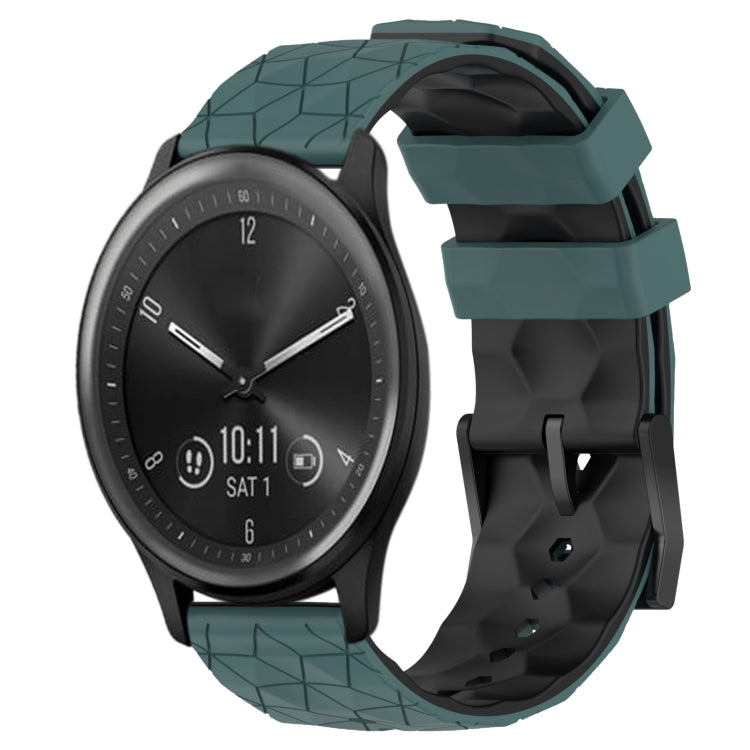For Garmin Vivomove Sport 20mm Football Pattern Two-Color Silicone Watch Band