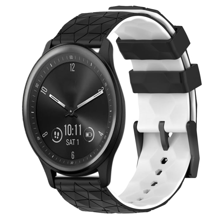 For Garmin Vivomove Sport 20mm Football Pattern Two-Color Silicone Watch Band