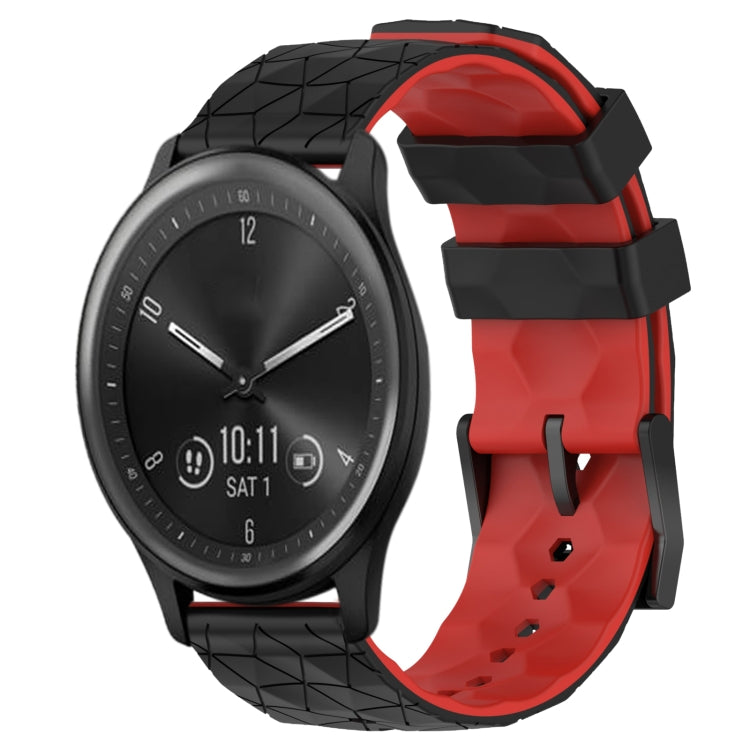 For Garmin Vivomove Sport 20mm Football Pattern Two-Color Silicone Watch Band