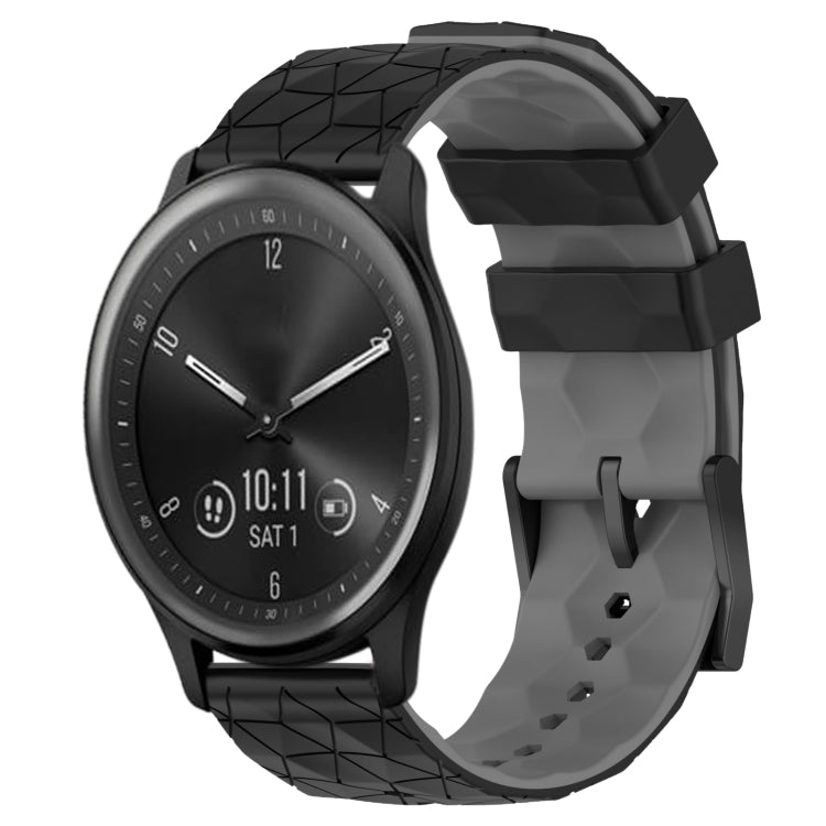 For Garmin Vivomove Sport 20mm Football Pattern Two-Color Silicone Watch Band