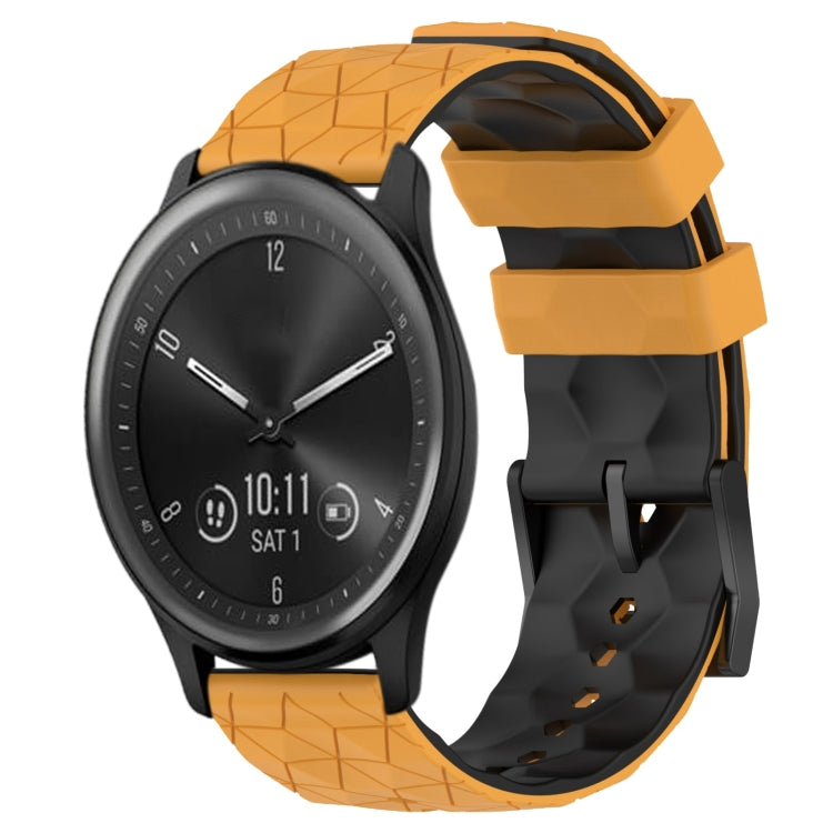 For Garmin Vivomove Sport 20mm Football Pattern Two-Color Silicone Watch Band