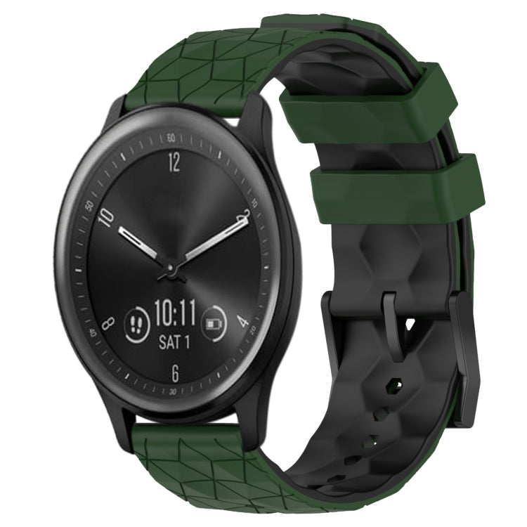 For Garmin Vivomove Sport 20mm Football Pattern Two-Color Silicone Watch Band
