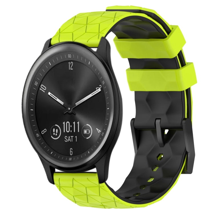 For Garmin Vivomove Sport 20mm Football Pattern Two-Color Silicone Watch Band