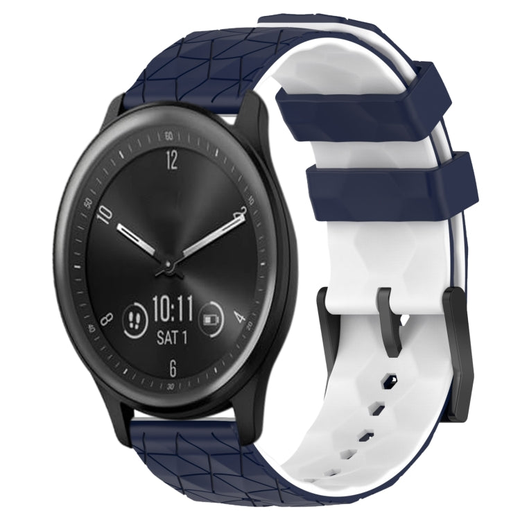 For Garmin Vivomove Sport 20mm Football Pattern Two-Color Silicone Watch Band
