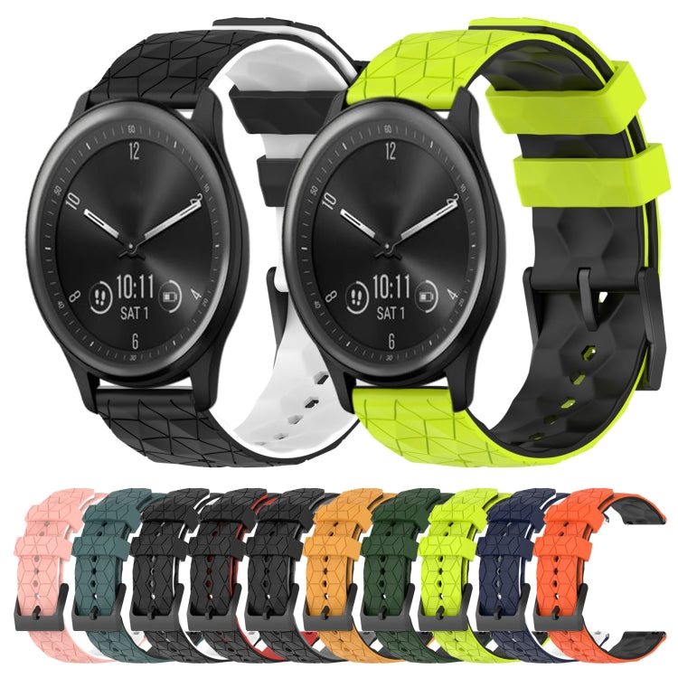 For Garmin Vivomove Sport 20mm Football Pattern Two-Color Silicone Watch Band
