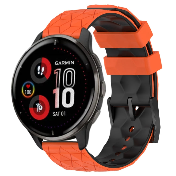 For Garmin Venu 2 Plus 20mm Football Pattern Two-Color Silicone Watch Band