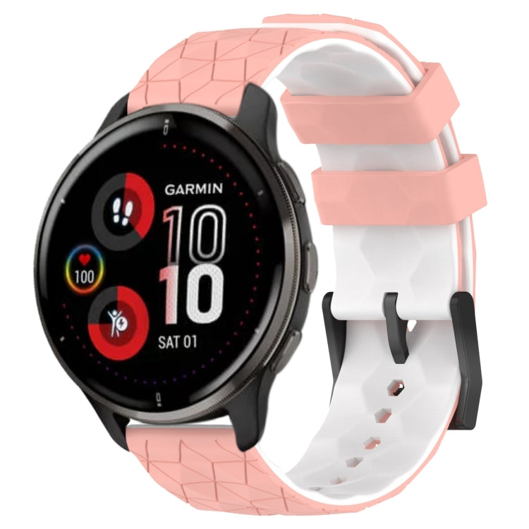 For Garmin Venu 2 Plus 20mm Football Pattern Two-Color Silicone Watch Band