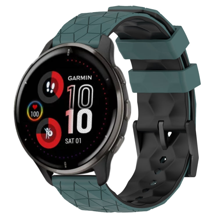 For Garmin Venu 2 Plus 20mm Football Pattern Two-Color Silicone Watch Band