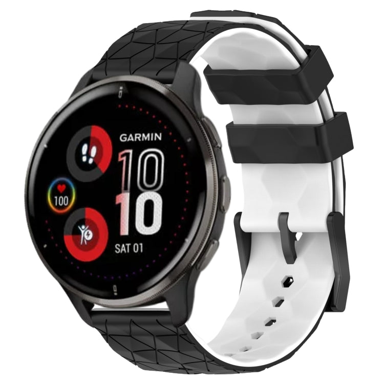 For Garmin Venu 2 Plus 20mm Football Pattern Two-Color Silicone Watch Band