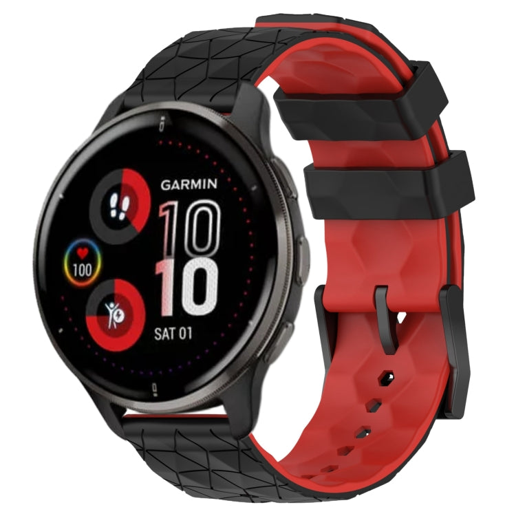 For Garmin Venu 2 Plus 20mm Football Pattern Two-Color Silicone Watch Band