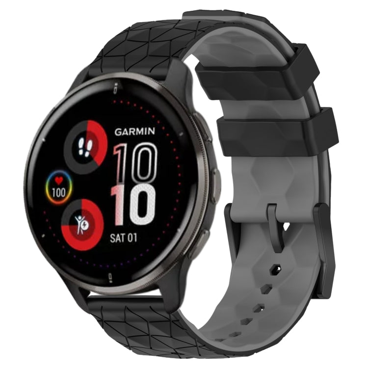 For Garmin Venu 2 Plus 20mm Football Pattern Two-Color Silicone Watch Band