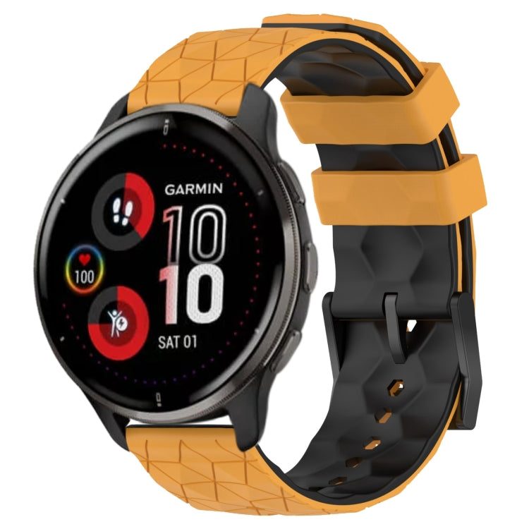 For Garmin Venu 2 Plus 20mm Football Pattern Two-Color Silicone Watch Band
