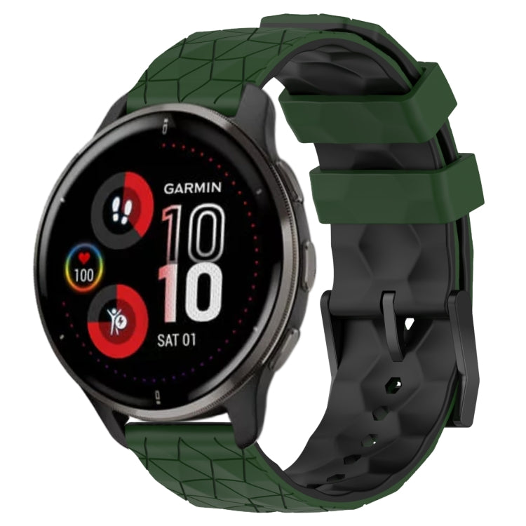 For Garmin Venu 2 Plus 20mm Football Pattern Two-Color Silicone Watch Band