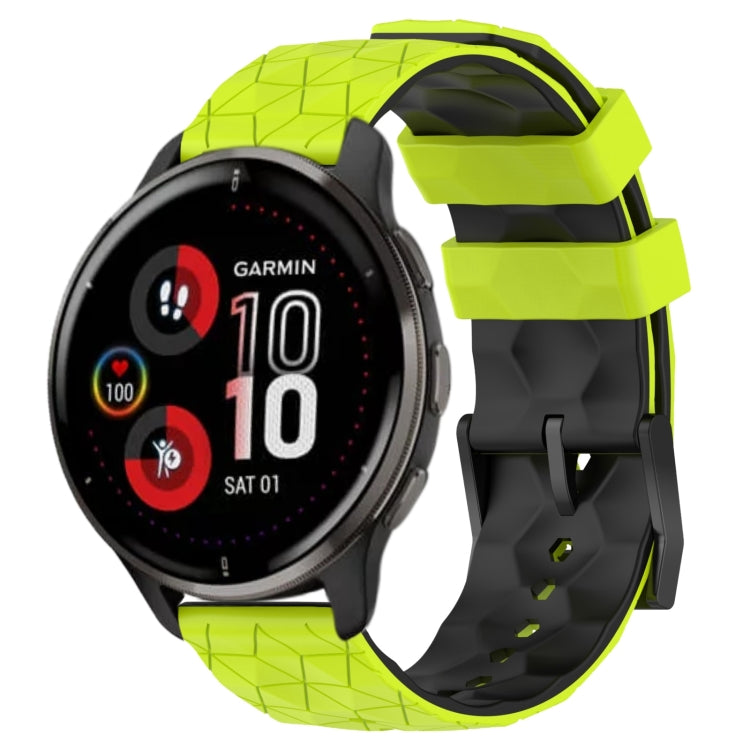 For Garmin Venu 2 Plus 20mm Football Pattern Two-Color Silicone Watch Band