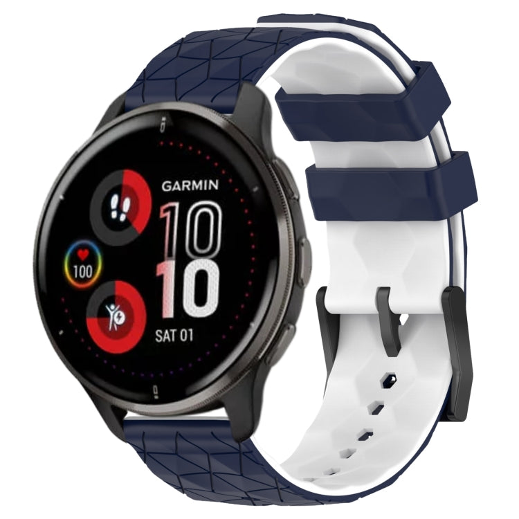 For Garmin Venu 2 Plus 20mm Football Pattern Two-Color Silicone Watch Band