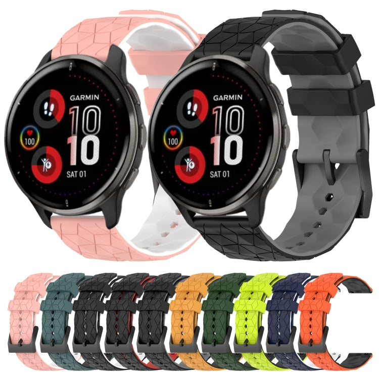 For Garmin Venu 2 Plus 20mm Football Pattern Two-Color Silicone Watch Band